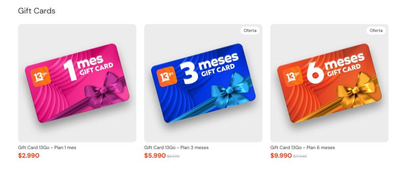 Gift Card de 13Go