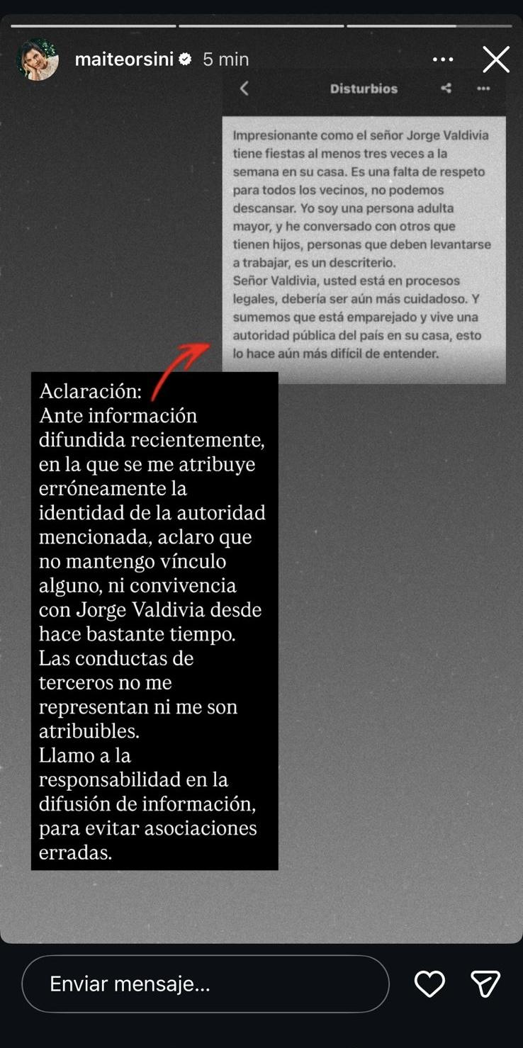 Maite Orsini en su Instagram.