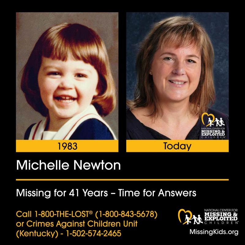 National Center for Missing & Exploited Children - información sobre Michelle, niña desaparecida en 1983.