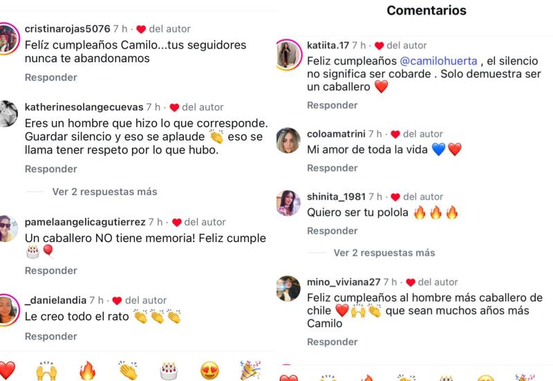 Camilo Huerta y los likes en comentarios | Instagram