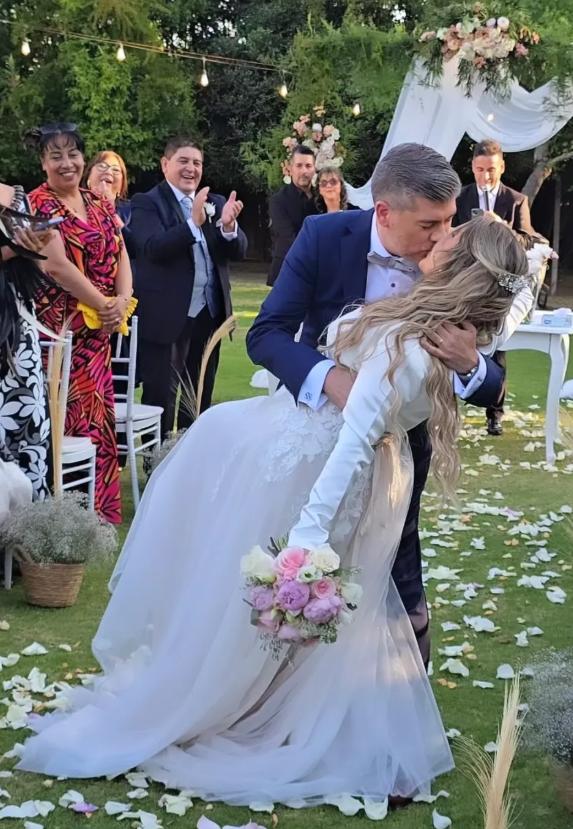 El meteorólogo Eduardo Sáez y Angelina Abarca | Instagram