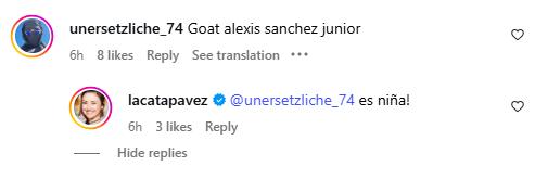 Comentarios sobre hija de Alexis Sánchez | Instagram