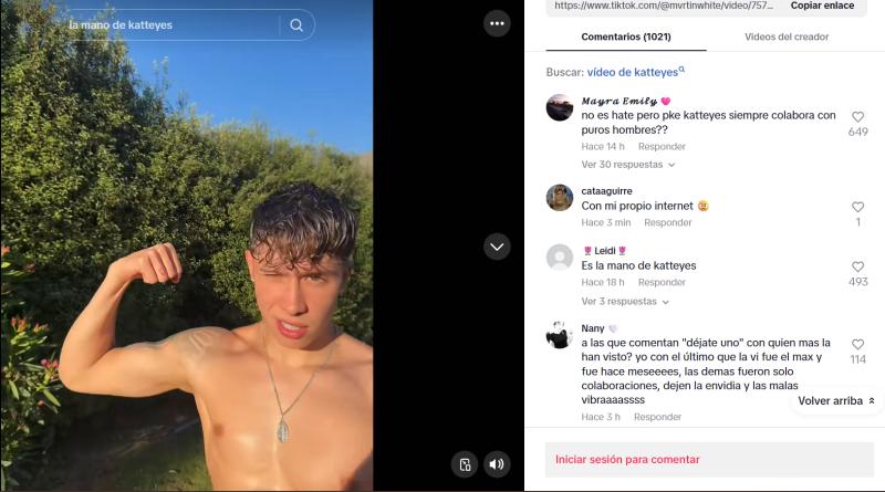 Comentarios en el video de Martín White - Tiktok