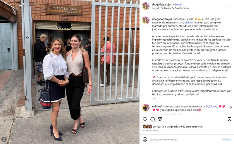 Abogada de Faloon Larraguibel confirma que ganó juicio y está divorciada - Instagram