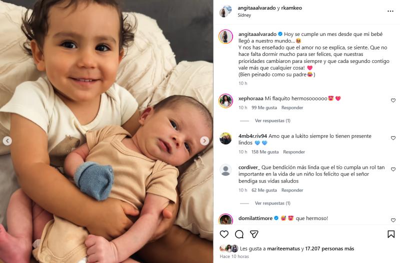 Hijo de Angie Alvarado junto a su primo Luke - Instagram