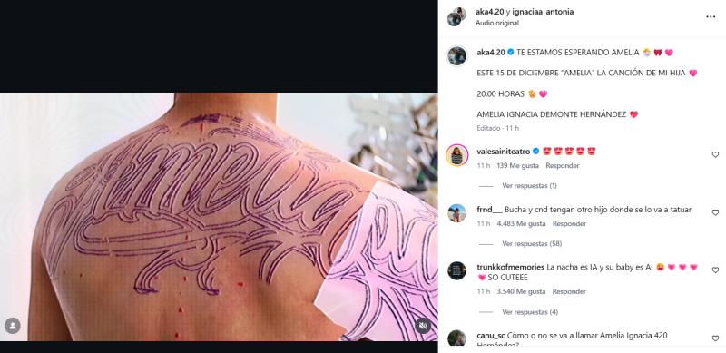 Novio artista de Ignacia Antonia confirmó el nombre de su hija - Instagram