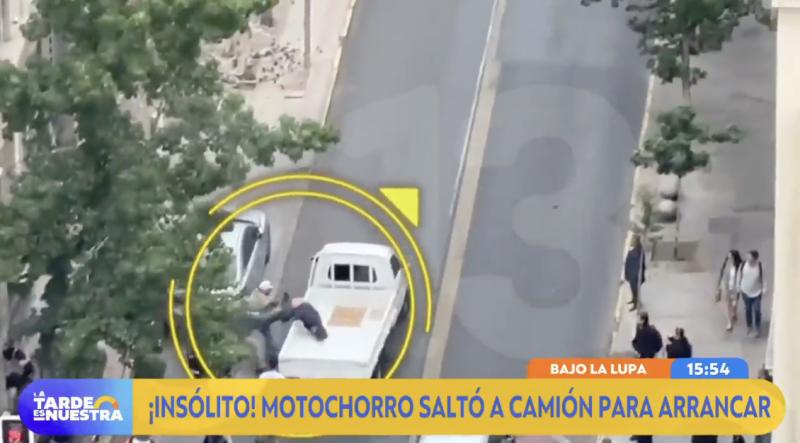 Motochorro protagoniza un insólito escape en camión.