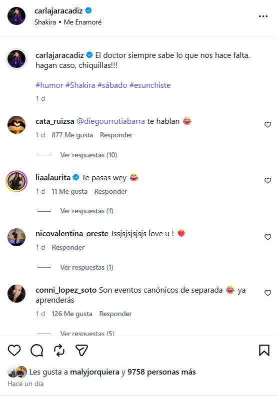 Los comentarios que recibió Carla Jara en su video - Instagram
