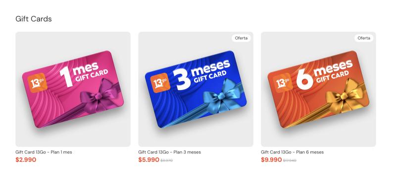 Gift Cards 13Go.