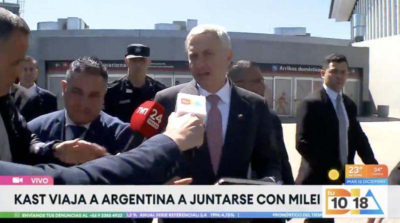 José Antonio Kast habla en Argentina.