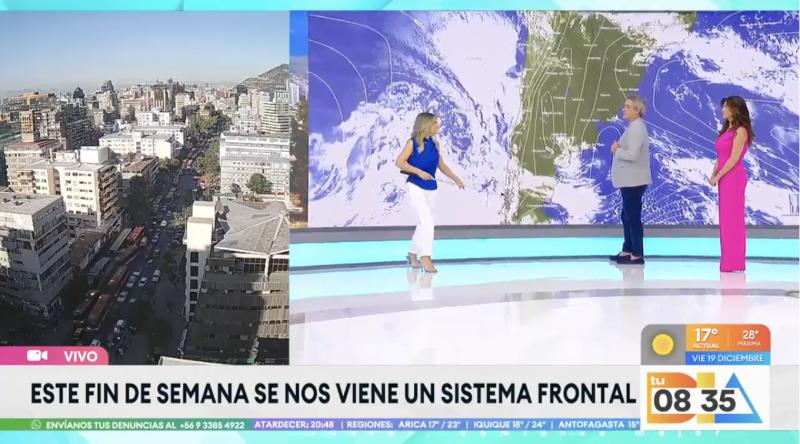 Michelle Adam anuncia la llegada de un sistema frontal.