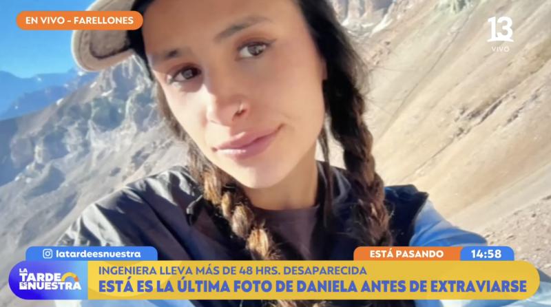 La última foto de joven desaparecida en Farellones.