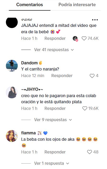 Algunos comentarios que generó video de Ignacia Antonia - Tiktok