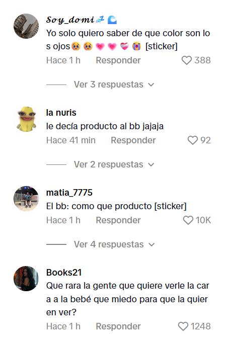 Algunos comentarios que generó video de Ignacia Antonia - Tiktok