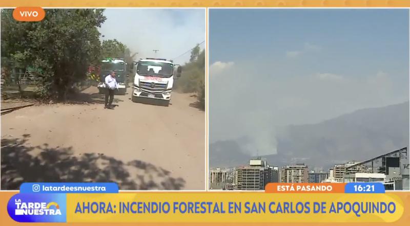 Incendio en San Carlos de Apoquindo.