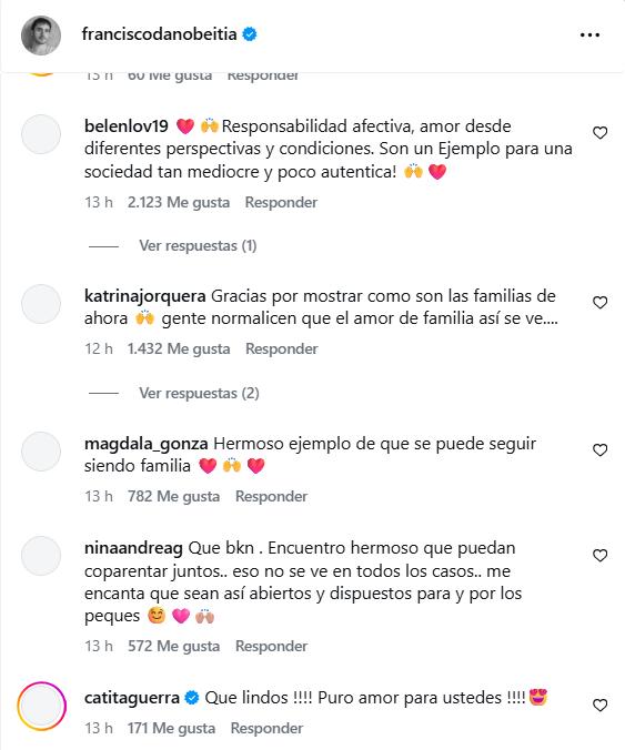 Reacciones que generó publicación de Francisco Dañobeitía - Instagram