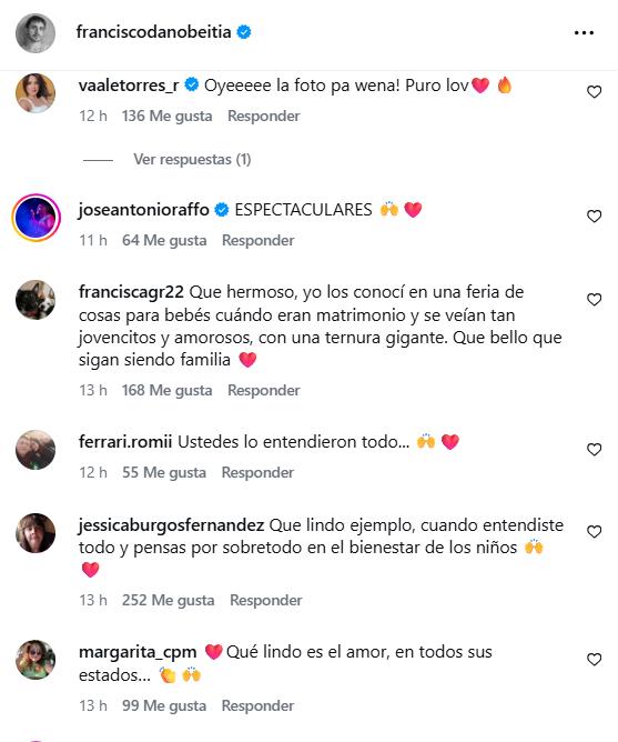 Reacciones que generó publicación de Francisco Dañobeitía - Instagram