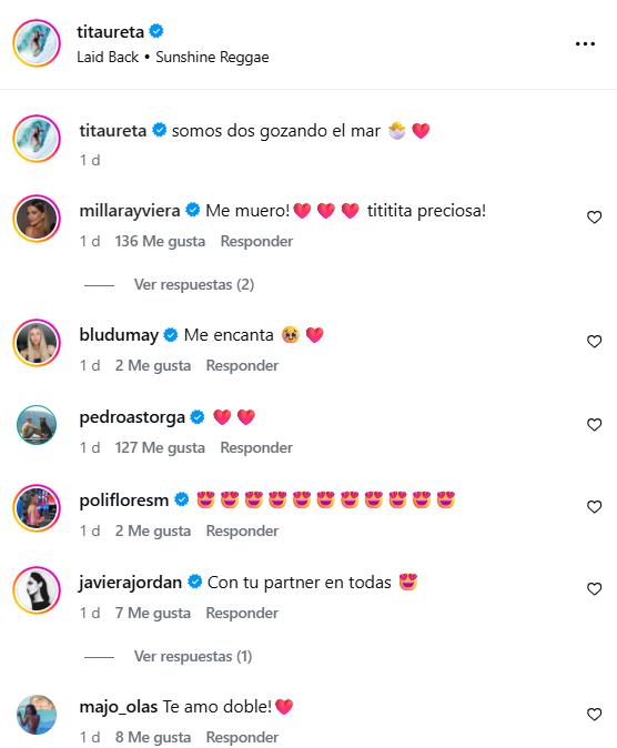 Las reacciones que generó el video de Tita Ureta surfeando - Instagram