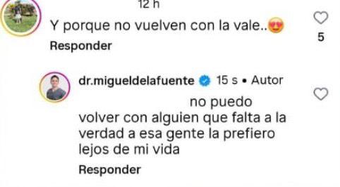 Comentario expareja de Vale Roth | Instagram