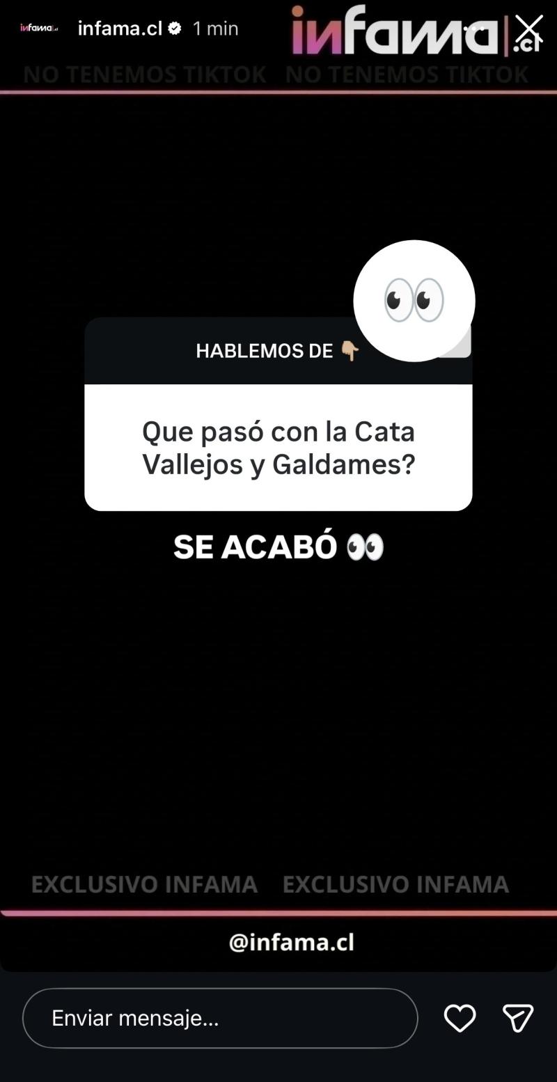 Infama confirma el quiebre entre Cata Vallejos y Pablo Galdames