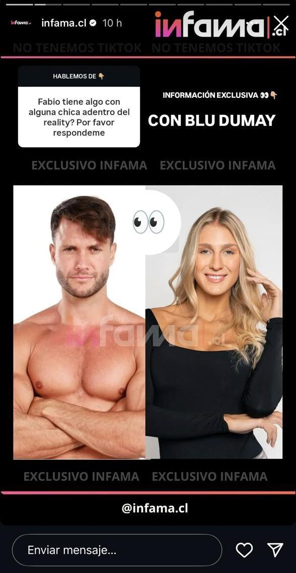 Fabio Agostini y Blu Dumay Infama | Instagram