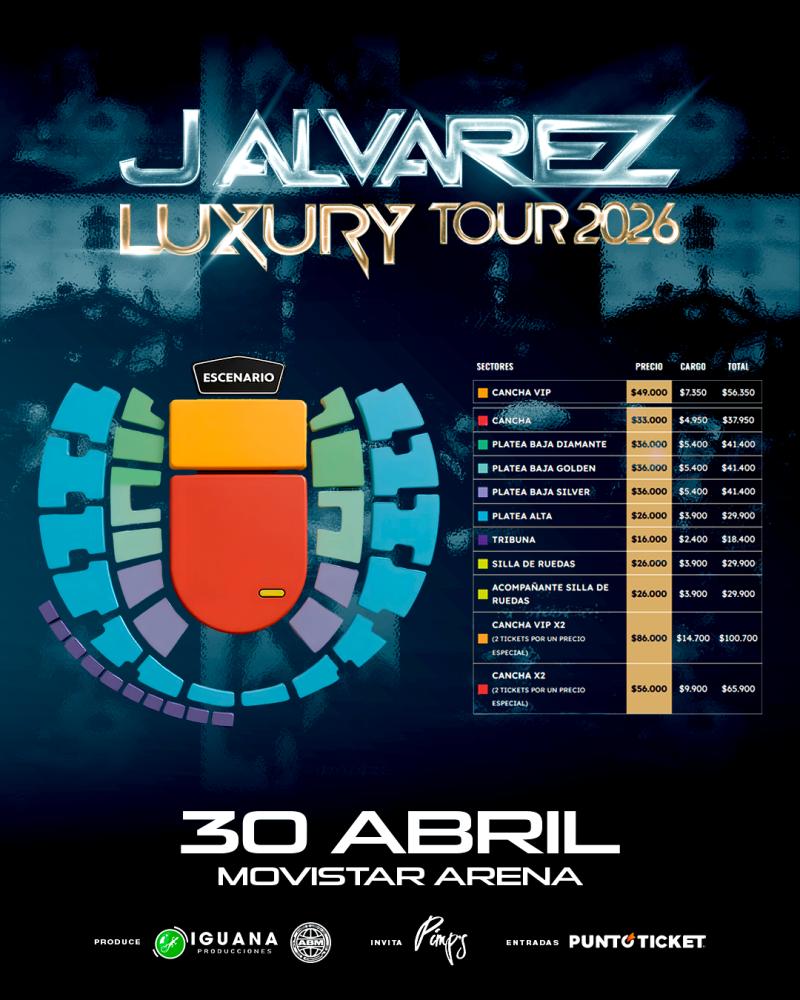 Precios de las entradas al concierto de J Álvarez