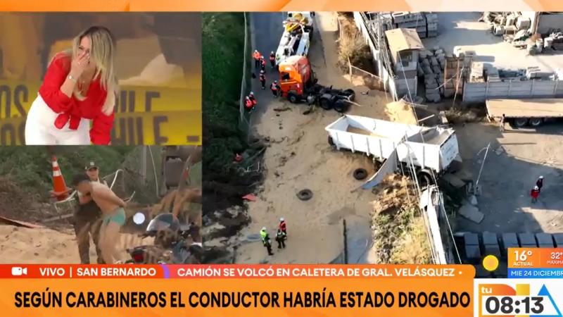 Michelle Adam reaccionando a la broma de José Luis Repenning