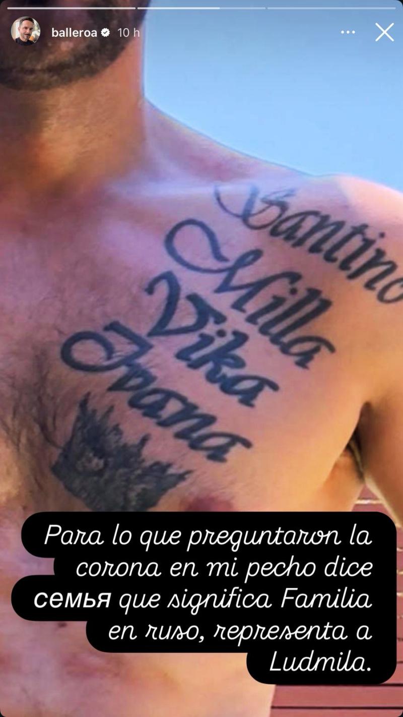 Álvaro Ballero muestra tatuaje en honor a su exesposa - Instagram