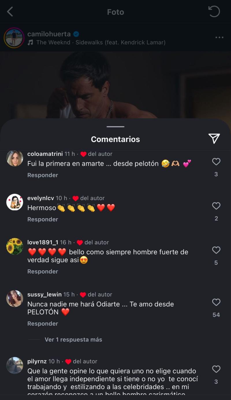 Reacciones que generó foto de Camilo Huerta - Instagram