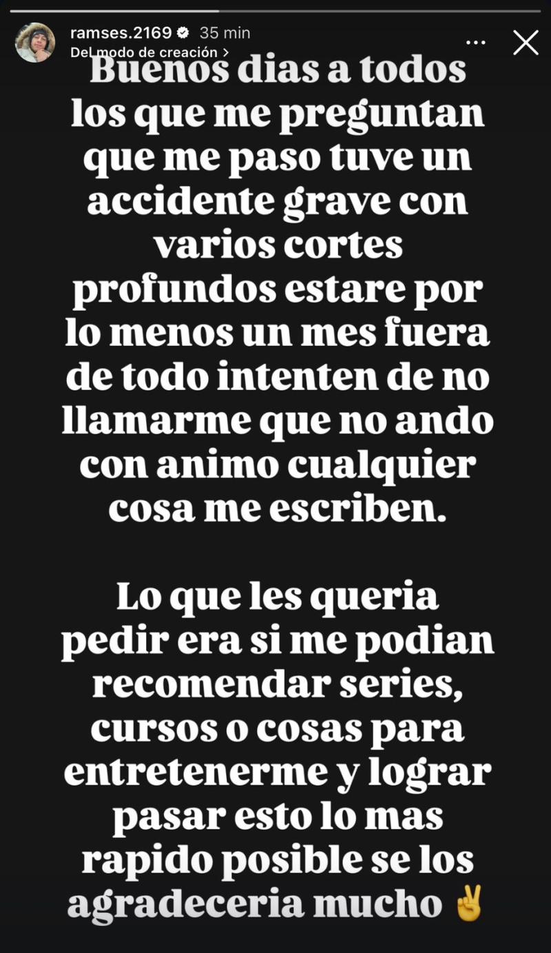 Lucas Lama, pololo de Coté López aclara grave accidente que sufrió - Instagram