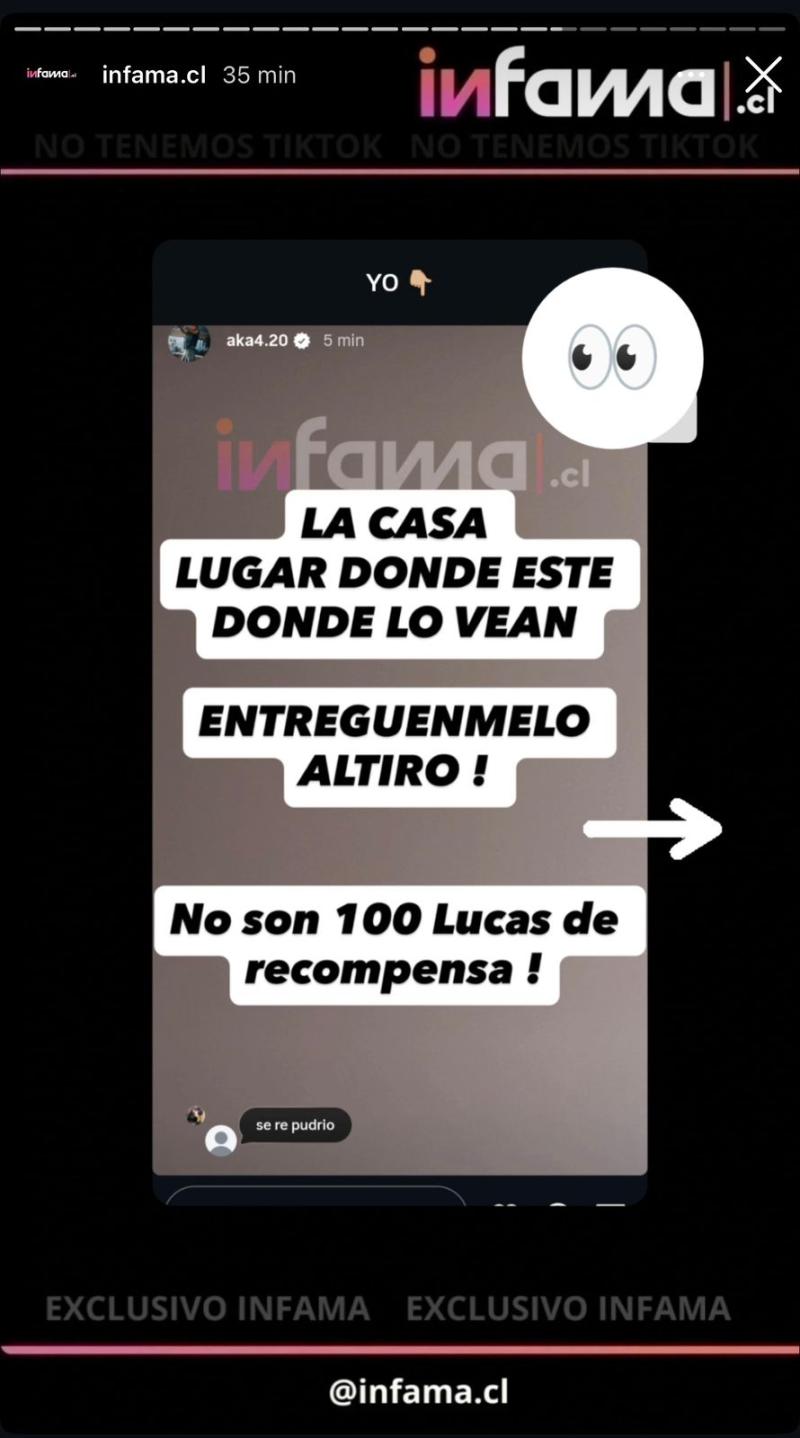 Historias borradas de Aka 4:20, novio de Ignacia Antonia - Infama