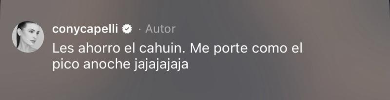 Comentario de Cony Capelli | Instagram