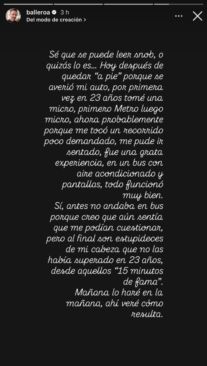Álvaro Ballero sorprende con llamativa confesión - Instagram