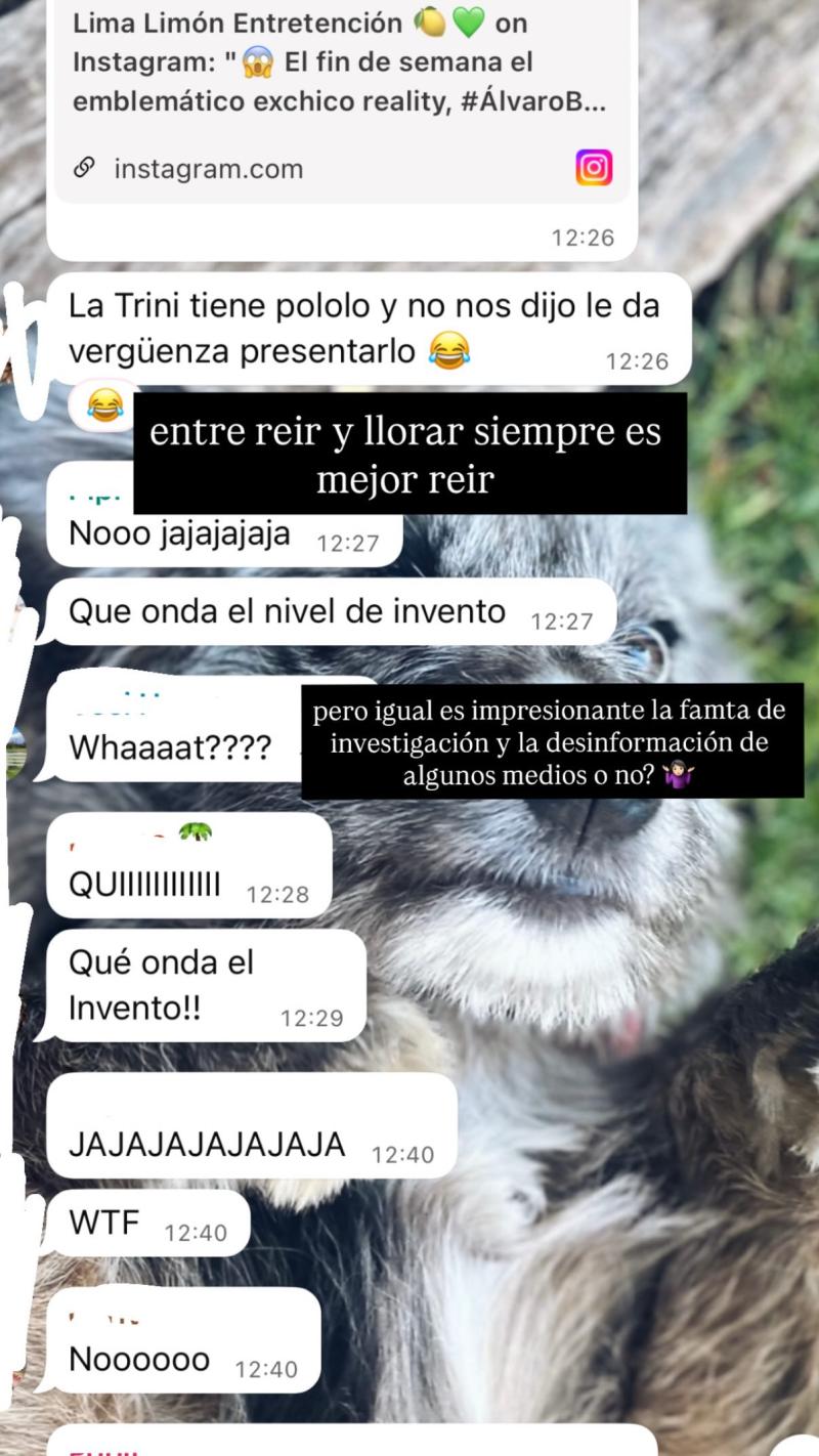 Historia de Trinidad Hérnandez sobre Álvaro Ballero | Instagram