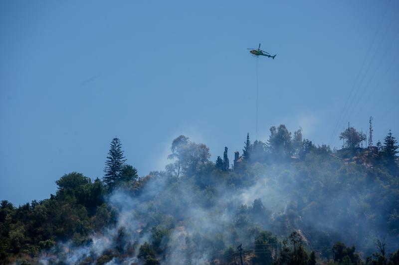 Incendio en el Cerro San Cristóbal - Agencia Uno