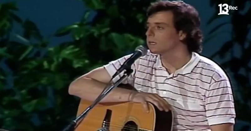El cantante Alberto Plaza en el Sábados Gigantes, 1986