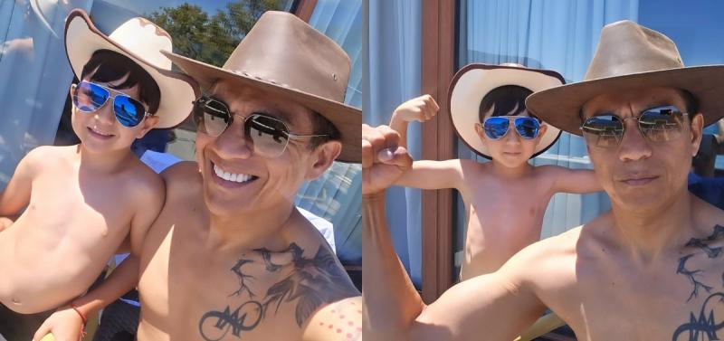 Américo junto a su hijo Matheo de cinco años | Instagram