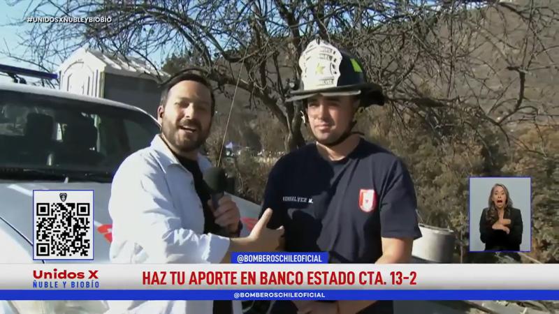 Bombero habla en Unidos por Ñuble y Biobío