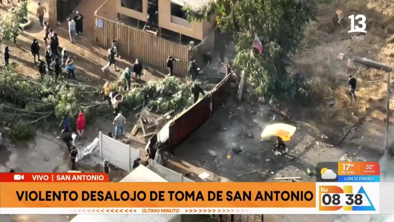 Desalojo de megatoma en San Antonio | Tu Día