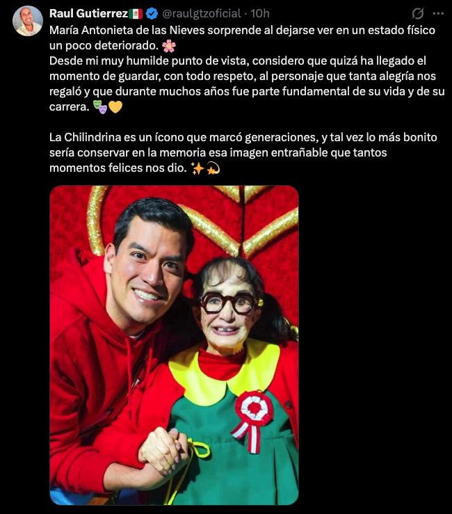 La imagen de la Chilindrina que generó la polémica en redes/X