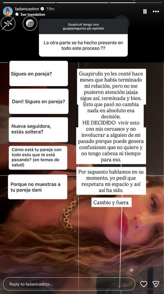 Historia de Daniela Castro | Instagram