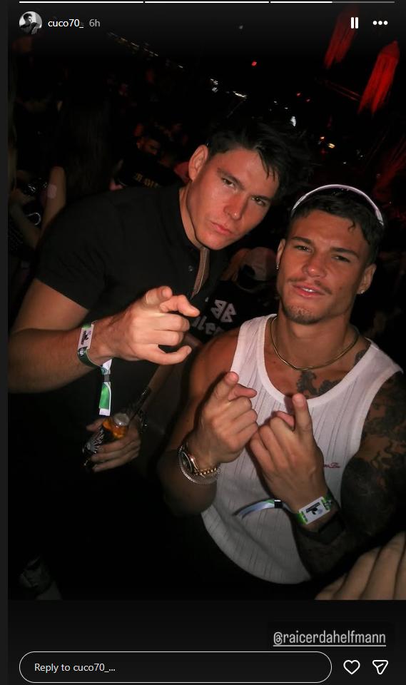 Pareja de Daniela Aránguiz, Cuco Cerda, celebrando el año nuevo junto a su hermano | Instagram