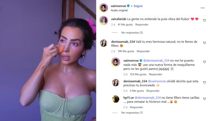 Los comentarios que generó el último video de la influencer Vaimonroe - Instagram