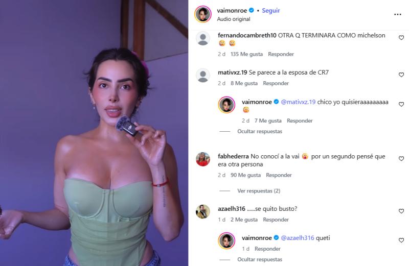 Los comentarios que generó el último video de la influencer Vaimonroe - Instagram