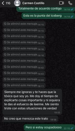 Chats entre Carmen Tuitera y Guillermo Maripán - Oficina Judicial Virtual