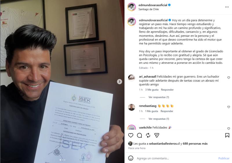 Edmundo Varas sorprendió con gran logro - Instagram