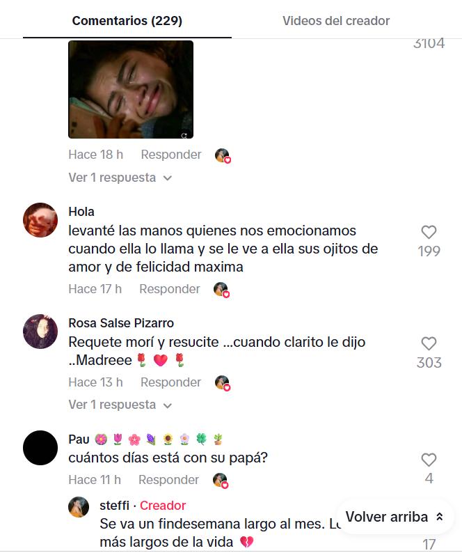 Comentarios que recibió Steffi Méndez en su video - Tiktok