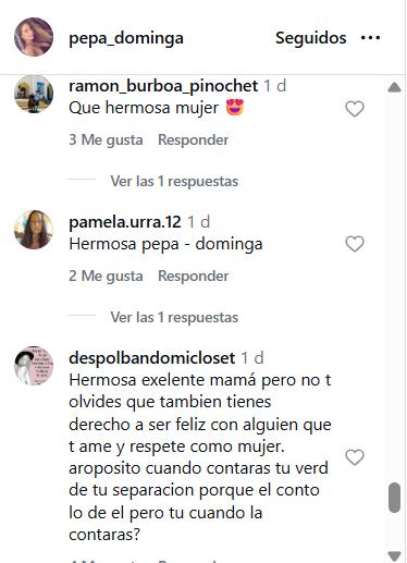 Comentarios que recibió María Teresa Órdenes, exesposa de Américo - Instagram