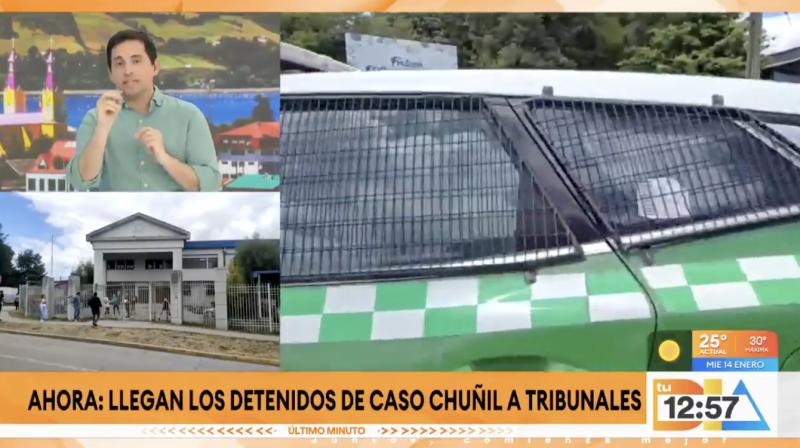 Hijos de Julia Chuñil llegan al control de detención.