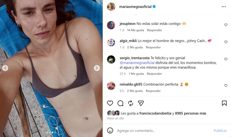 María Gracia Omegna y sus "solitarias" vacaciones - Instagram